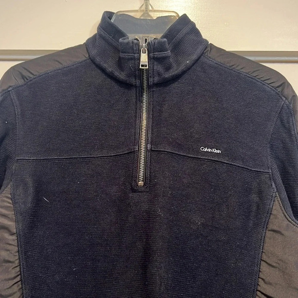 Calvin Klein navy blue and black half zip pullover size small. - Picture 2 of 8